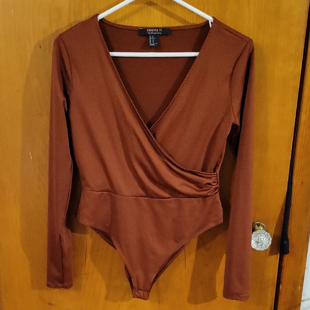 Forever 21 Rust Long Sleeve Bodysuit